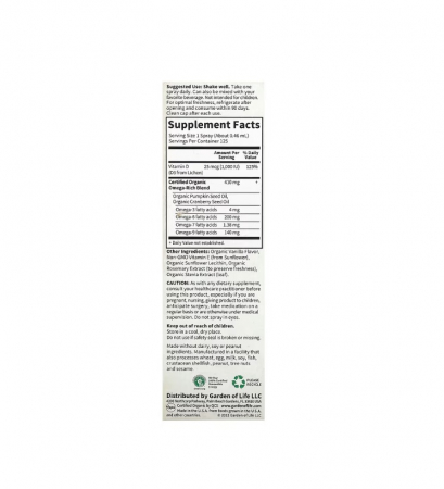 Mykind Vegan D3 spray 1000IU (Vanilla) 58 ml - Garden of Life [1]