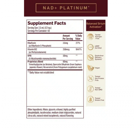 NAD+ Platinum  Quicksilver Scientific [1]