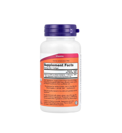 Natural Beta Carotene 7500mcg (25000 IU) 90 capsule moi - NOW Foods [1]