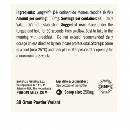 NMN 500mg Powder Pure 30g 60 portii - Purovitalis [1]