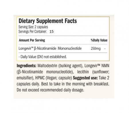 NMN Liposomal Nicotinamide Mononucleotide 250mg 30 capsule - Purovitalis [1]
