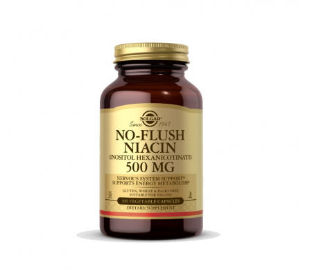 Vitamina B - No-Flush Niacin (Inositol Hexanicotinate)  500mg 100 capsule - Solgar