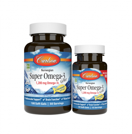 Carlson - Norwegian Super Omega-3 1200mg 100+30 capsule moi - Carlon