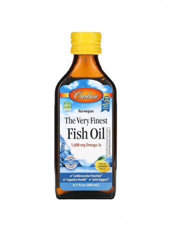 Carlson - Norwegian The Very Finest Fish Oil Lemon Flavor 1600mg 200ml - Carlson