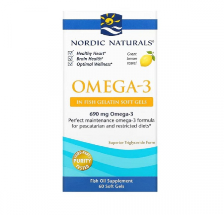 Inima - Omega-3 Lemon 690mg 60 Fish Gelatin Soft Gels - Nordic Naturals