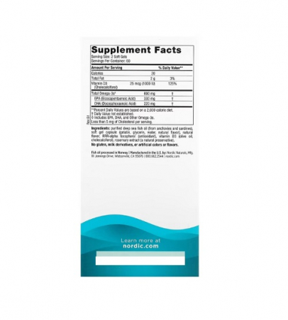 Omega-3D Lemon 120 Soft Gels - Nordic Naturals [1]