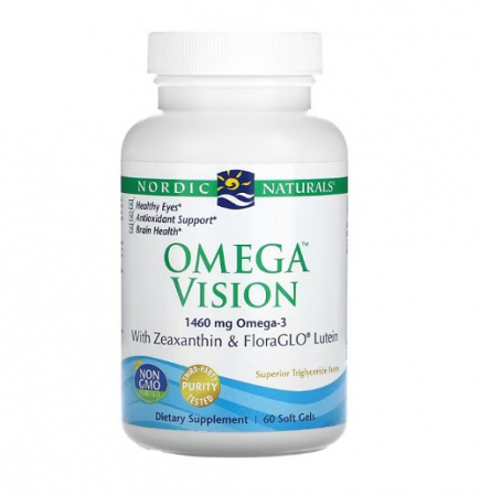 Omega & Ulei De Peste - Omega Vision with Zeaxanthin&FloraGO Lutein 1460mg 60 Soft Gels - Nordic Naturals