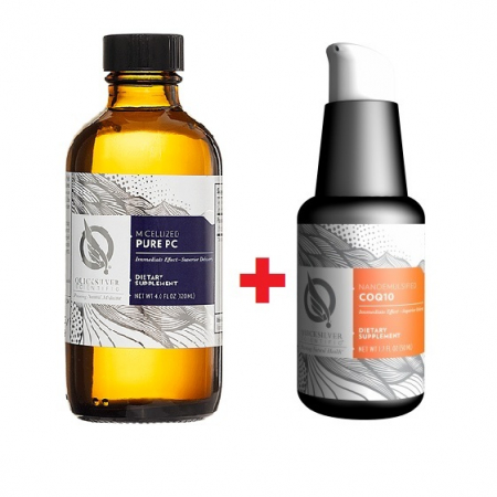 Lipozomale - Pachet Coenzima Q10 (COQ10) Nano-Emulsie Lipozomala + Micellized Pure PC 120ml - Quicksilver Scientific