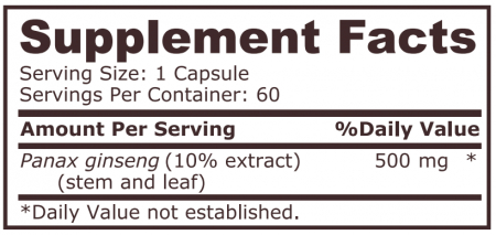 Panax Ginseng 60 capsule - Pure Nutrition [1]