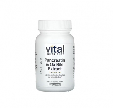 Vital Nutrients - Pancreatin & Ox Bile Extract 60 capsule - Vital Nutrients