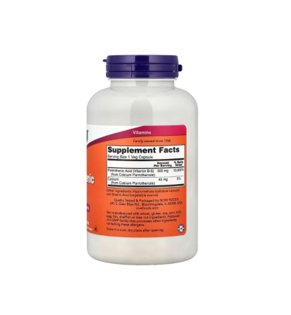 Pantothenic Acid 500 mg 250 capsule - NOW Foods [1]