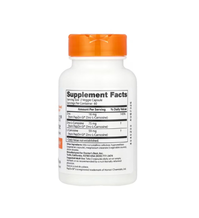 PepZin GI Zinc-L-Carnosine Complex 120 Capsule - Doctor's Best [1]