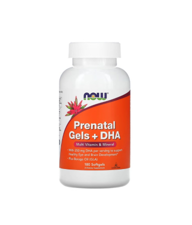 Multivitamine - Prenatal Gels + DHA 180 capsule moi - NOW Foods