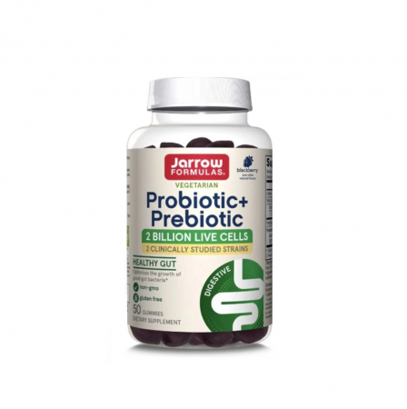 Pentru Digestie - Probiotic + Prebiotic 2 Billion Live Cells, Blackberry 50 jeleuri - Jarrow Formulas