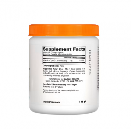 Pure Vitamin C Powder with Q-C 250g - Doctor's Best [1]