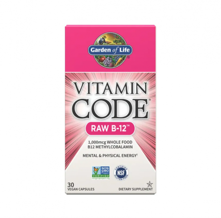 Vitamina B - Raw B-12 Vitamin Code 1000mcg 30 Capsule - Garden of Life