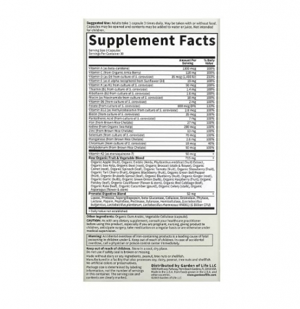 Raw Prenatal Vitamin Code 90 Capsule - Garden of Life [1]