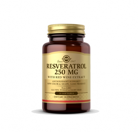 Imunitate - Resveratrol 250mg with Red Wine Extract 30 capsule moi - Solgar