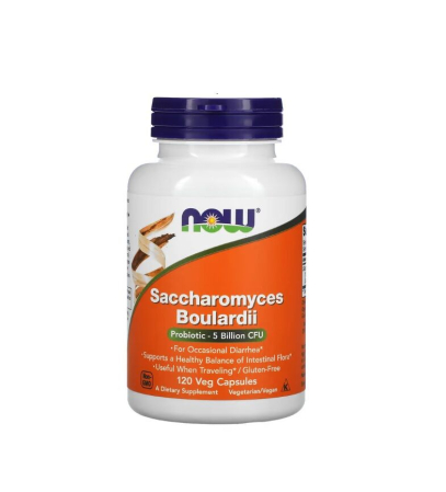Producatori - Saccharomyces Boulardii 5 Billion CFU 120 capsule vegetale - NOW Foods