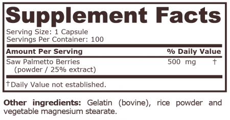 Saw Palmetto Complex 500mg 100 capsule - Pure Nutrition [1]