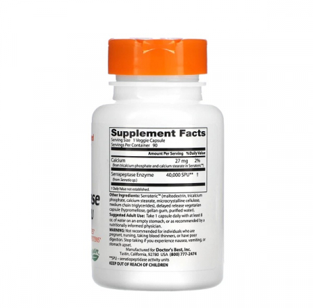 Serrapeptase 40.000 SPU 90 Capsule - Doctor's Best [1]