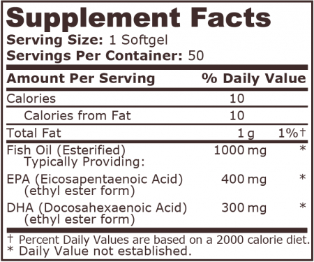 Super Omega 3 1000mg 400EPA / 300DHA 50 capsule - Pure Nutrition [1]