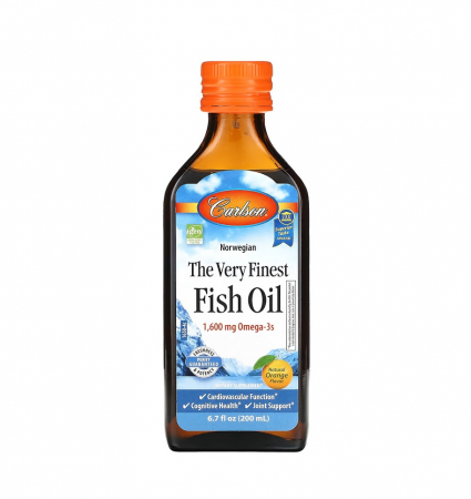 Carlson - The Very Finest Fish Oil Orange Flavor 1.600mg Omega-3 200ml - Carlson