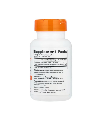 Trans-Resveratrol 600 High Potency 600 mg 60 Capsule - Doctor's Best [1]