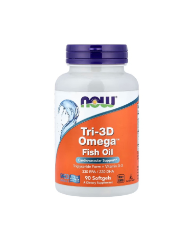 Vitamina D - Tri-3D Omega 330 EPA / 220 DHA 90 capsule moi - NOW Foods