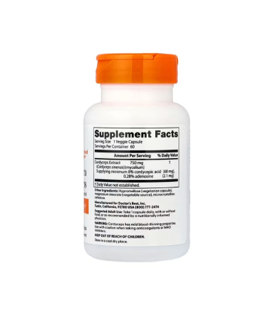 Ultra Cordyceps 750mg 60 Capsule - Doctor's Best [1]