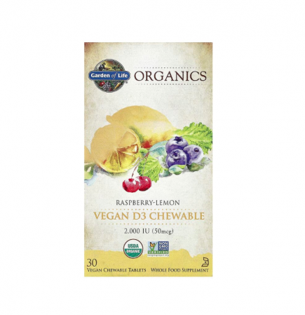 Garden Of Life - Vegan D3 Raspberry-Lemon Mykind Organics 2000 IU 30 capsule - Garden of Life