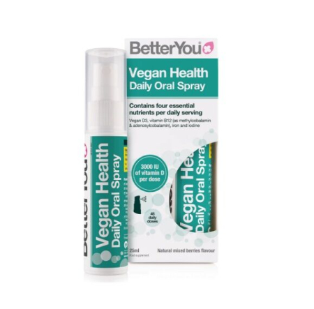 Better You - Vegan Health (D3,B12,Fier,Iod) Oral Spray 25ml. - BetterYou