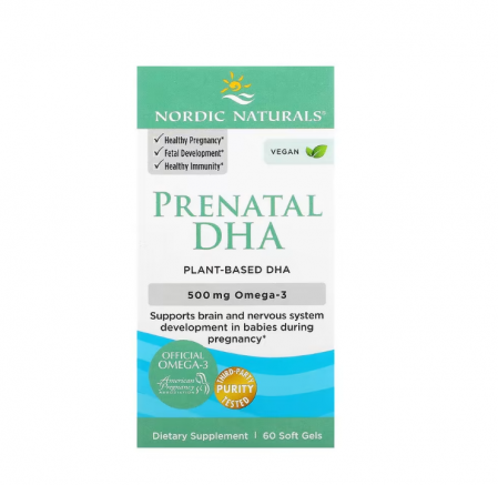 Suplimente Pentru: - Vegan Prenatal DHA 250mg 60 SoftGels - Nordic Naturals