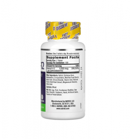 Vitamin B-12 Fast Dissolve 5000mcg 100 tablete - Natrol [1]