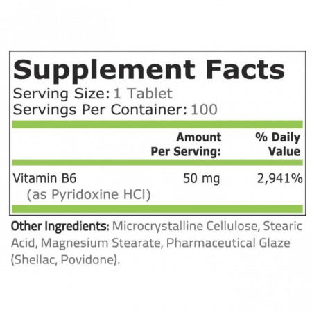 Vitamin B6 50 mg 100 capsule - Pure Nutrition [1]