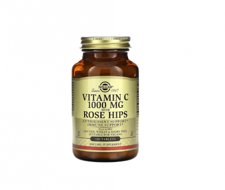 Vitamina C - Vitamin C 1000 mg with Rose Hips 100 tablete - Solgar