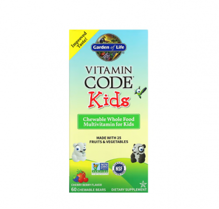 Reduceri - Vitamin Code Kids Chewable Whole Food Multivitamin Cherry Berry 60 Ursuleti - Garden Of Life