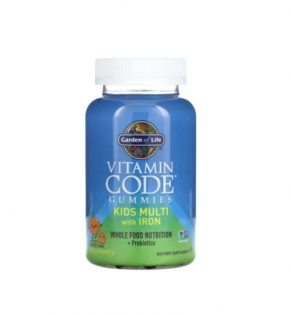 Pentru Digestie - Vitamin Code Kids Multi with Iron Gummies, Orange 90 jeleuri - Garden of Life