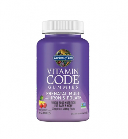 Vitamina E - Vitamin Code Prenatal with Iron & Folate 90 jeleuri - Garden of Life