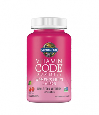 Vitamina B - Vitamin Code Women's Multi with Iron + Probiotics 90 jeleuri Cherry Flavor - Garden Of Life