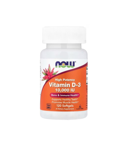 Vitamina D - Vitamin D-3 10.000 IU High Potency 120 capsule moi - NOW Foods