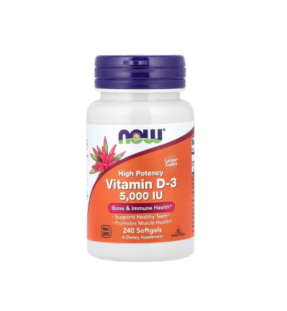 Producatori - Vitamin D-3 5000IU 240 capsule moi - NOW Foods