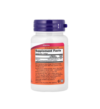 Vitamin D-3 5000IU 240 capsule moi - NOW Foods [1]