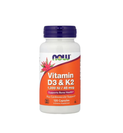Producatori - Vitamin D-3 & K-2 120 capsule - NOW Foods