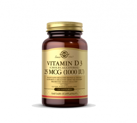 Solgar - Vitamin D3 1000IU 100 capsule moi - Solgar