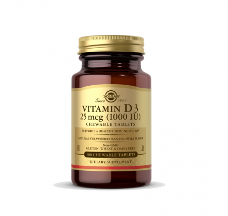 Solgar - Vitamin D3 1000IU 100 tablete masticabile - Solgar