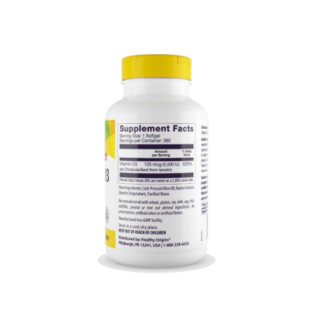 Vitamin D3 5,000 IU 360 softgels - Healthy Origins [1]