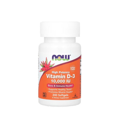Producatori - Vitamin D3 (High Potency) 10000 IU 240 capsule moi - NOW Foods