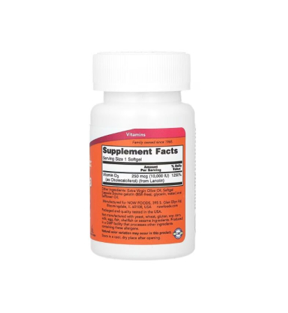 Vitamin D3 (High Potency) 10000 IU 240 capsule moi - NOW Foods [1]