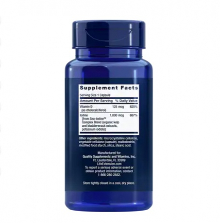 Vitamin D3 with Sea-Iodine 5000IU 60 Capsule - Life Extension [1]